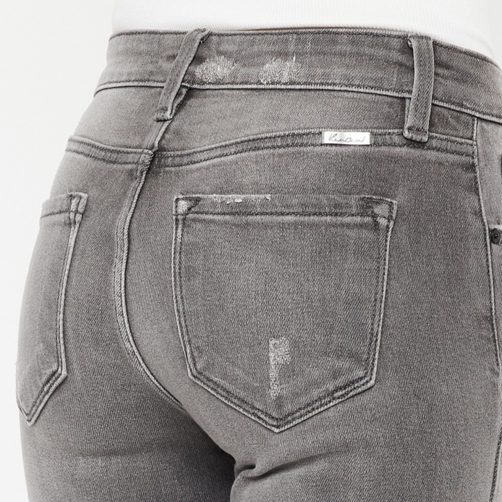 Kan Can High Rise Hem Detail Ankle Skinny - Picture 6 of 9